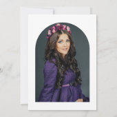 Invitation c'est une arche photo à baby shower fleuri violet (Dos)