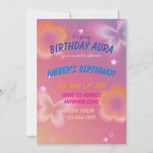 Invitation C'est une aura d'anniversaire (Devant)