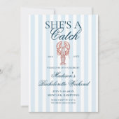 Invitation C'est une Bachelorette Bleue Bleu Homard (Devant)