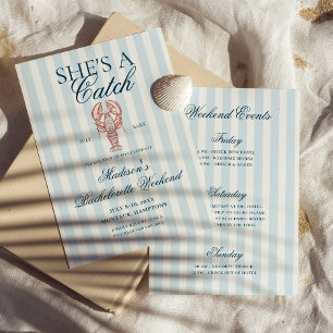 Invitation C'est une Bachelorette Bleue Bleu Homard