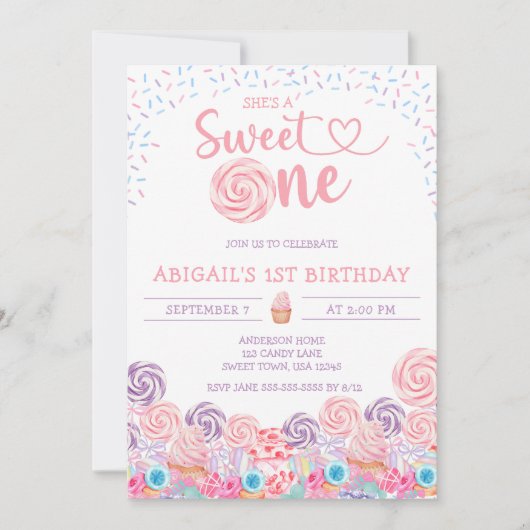 INVITATION C'EST UNE BONNE BONNE CANDÉE 1ER ANNIVERSAIRE (Devant)