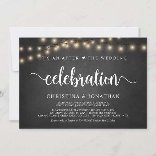 Invitation C'est une célébration après le mariage, fuite é (Devant)