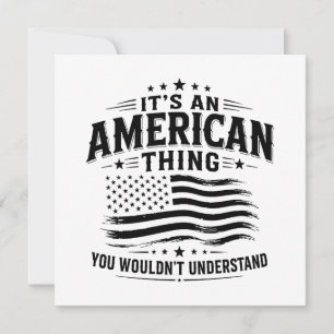 Invitation C'est une chose américaine humour patriotique USA