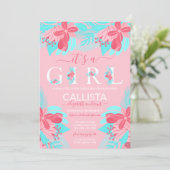 Invitation C'est une citation de fille Baby shower Turquoise  (Debout devant)