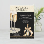 Invitation C'est une double célébration Champagne noir Annive (Debout devant)