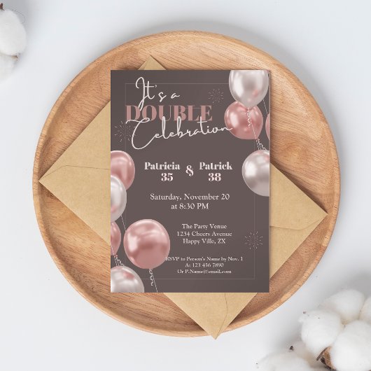 Invitation C'est une double célébration Junior Anniversaire É