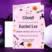 Invitation C'est une douche de bébé rose Ghoul Halloween