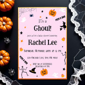 Invitation C'est une douche de bébé rose Ghoul Halloween