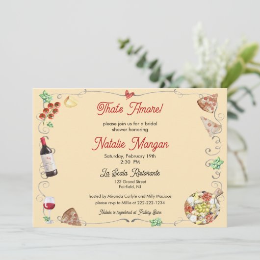 Invitation C'est une douche nuptiale Amore (Debout devant)