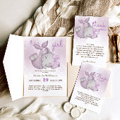 Invitation C'est une douche pour bébé fille éléphant