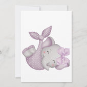 Invitation C'est une douche pour bébé fille éléphant (Dos)
