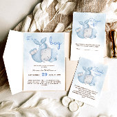 Invitation C'est une douche pour bébé garçon éléphant bébé ga