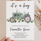 Invitation C'est une douche pour bébé tracteur garçon
