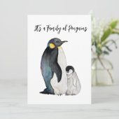 Invitation C'est une famille de pingouins en aquarelle (Debout devant)