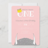 Invitation C'est une femme sauvage - 1er anniversaire Crown P (Devant)