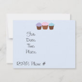 Invitation C'est une fête d'anniversaire avec des cupcakes (Dos)