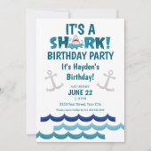 Invitation C'est une fête d'anniversaire de requin (Devant)