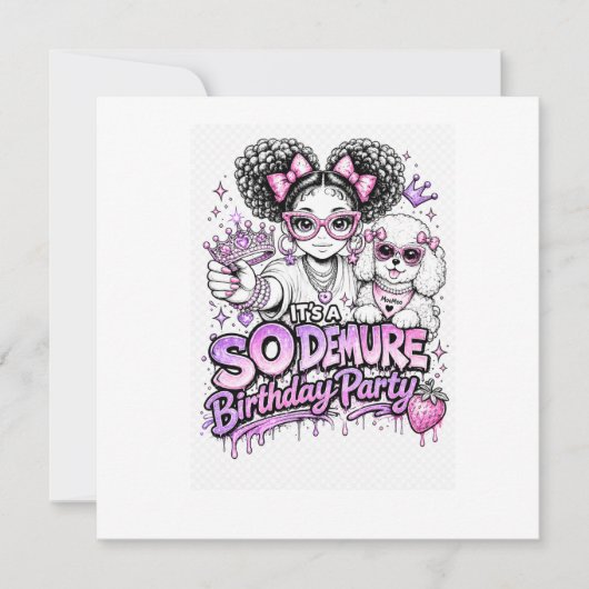 Invitation C'est une fête d'anniversaire So Demure™ | StarBer (Devant)