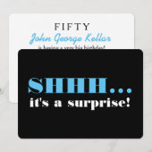 Invitation C'est une fête d'anniversaire surprise (Devant / Derrière)