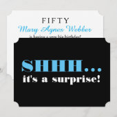 Invitation C'est une fête d'anniversaire surprise (Devant / Derrière)