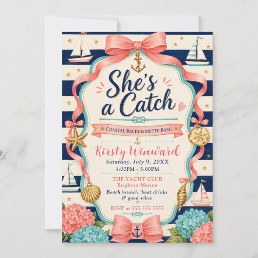 Invitation C'est une Fête de Bachelorette Côtière (Devant)