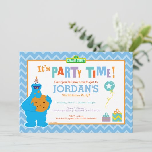 Invitation C'est une fête de biscuits (Debout devant)