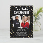 Invitation C'est une fête de la double graduation' 2 Photo (Debout devant)