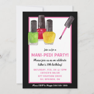 Invitation C'est une fête de Mani-Pedi ! Nail Polonaise fête