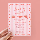 Invitation C'est une Fête des mariées de langouste rose et or