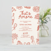 Invitation C'est une Fête des mariées illustrée plus rouge (Debout devant)