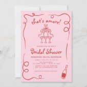 Invitation C'est une Fête des mariées rose Amore italienne ti (Devant)