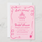 Invitation C'est une Fête des mariées rose Amore italienne ti (Devant)