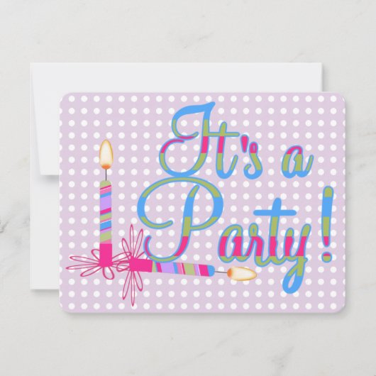 Invitation C'est une fête en violet (Devant)