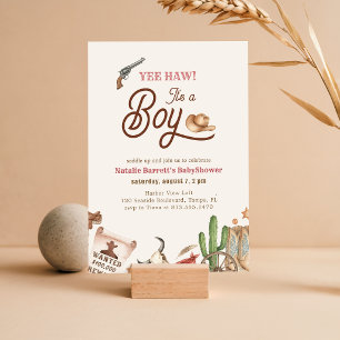 Invitation C'est une Fête Prénatale pour un Petit Cow-Boy