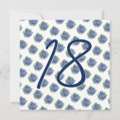 Invitation C'est une fête surprise pour 18 ans Blue Hydrangea (Dos)