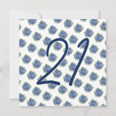 Invitation C'est une fête surprise pour 21 ans Blue Hydrangea (Dos)
