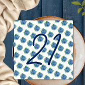 Invitation C'est une fête surprise pour 21 ans Blue Hydrangea