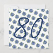 Invitation C'est une fête surprise pour 80 ans Blue Hydrangea (Dos)