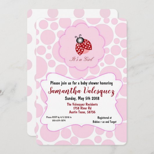 Invitation C'est une fille (Devant / Derrière)