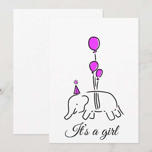 Invitation C'est une fille (Devant / Derrière)