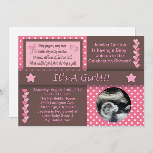 Invitation C'est une fille (Devant / Derrière)