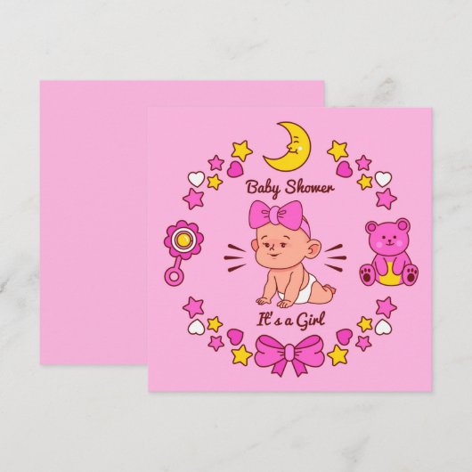 Invitation C'est une fille (Devant / Derrière)