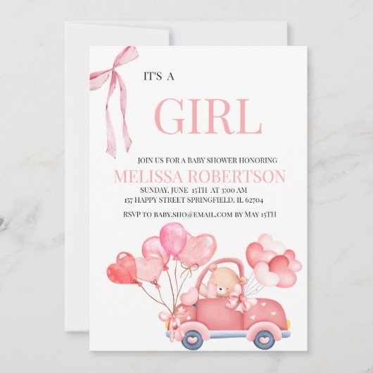 Invitation C'est une fille ! (Devant)