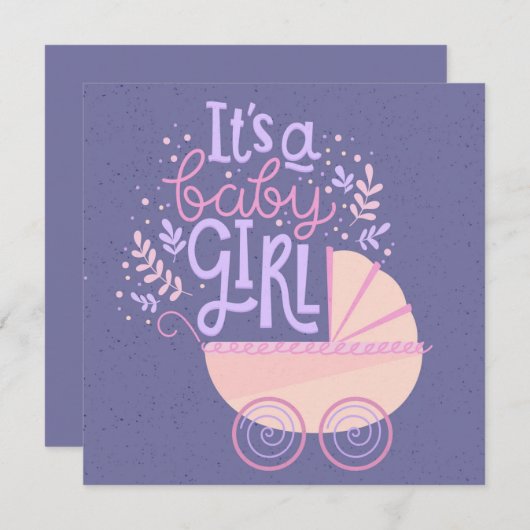 Invitation C'est une fille (Devant / Derrière)