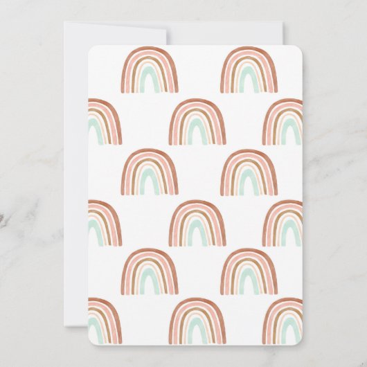 Invitation C'est une fille Baby shower arc-en-ciel (Dos)