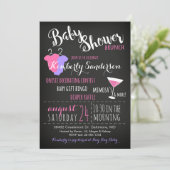 Invitation C'est une Fille Baby shower Brunch Party Invitatio (Debout devant)