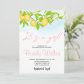 Invitation C'est une fille Baby shower citrons citrons (Debout devant)