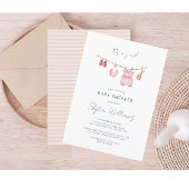 Invitation C'est une fille Baby shower d'aquarelle simple vêt