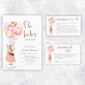 Invitation C'est une fille Baby shower d'aquarelle volante