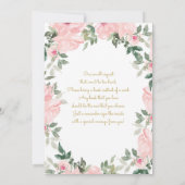 Invitation C'est une fille Baby shower de la flore de couleur (Dos)